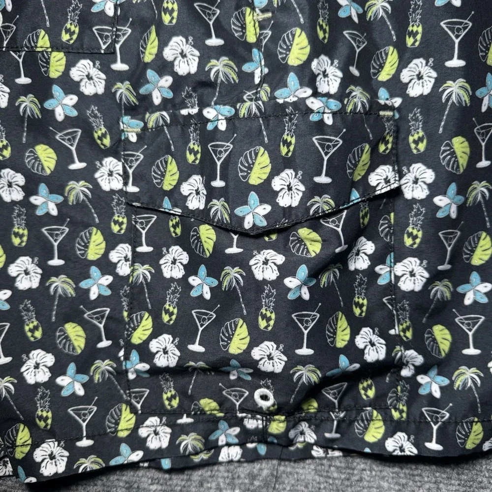 Tommy Bahama Swim Trunks Cocktail Martini Floral Print Men L Board Shorts Lined